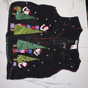 Festive Black Holiday Vest